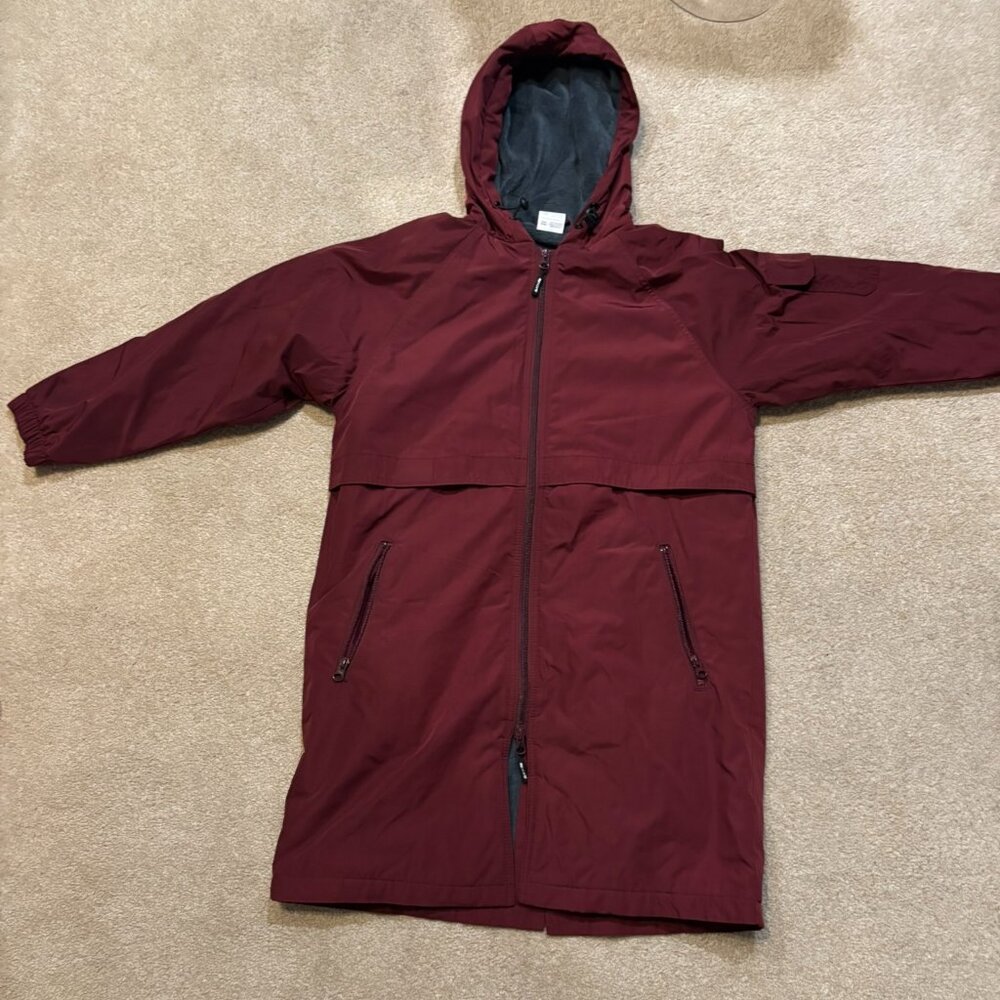 Sporti Comfort Fleece-Lined Swim Parka Youth Size Small [ color is burgandy/win]